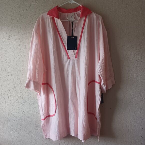 Pomander Place by Tuckernuck Pink Salt Lizzie Coverup Resort wear Tunic Dress XL - Picture 2 of 9